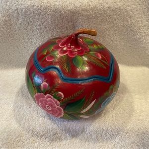 Gourd hand painted trinket box